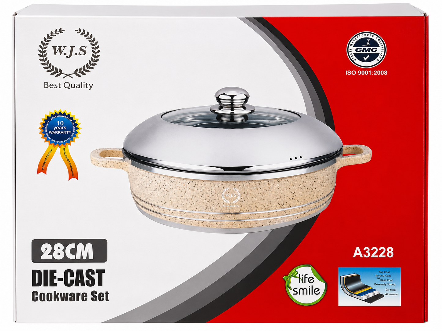 28cm Die-Cast Casserole Dish with Lid – Premium Non-Stick Cookware