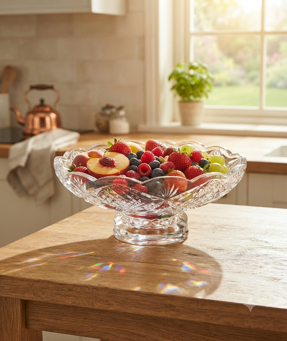 Elegant Glass Fruit Bowl – Decorative Serving Bowl