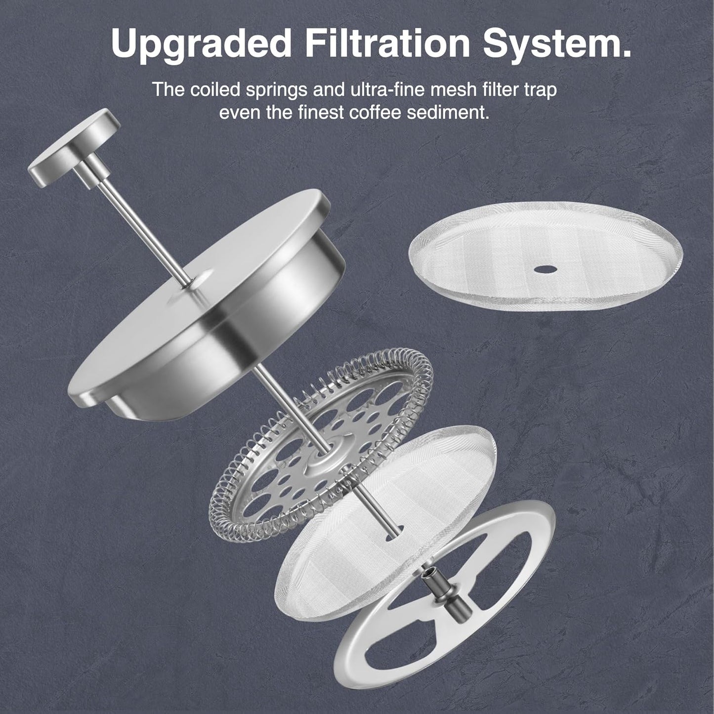 Stainless Steel 350ml Double Walled French Press Dishwasher Safe Filter Coffee Maker with Plunger