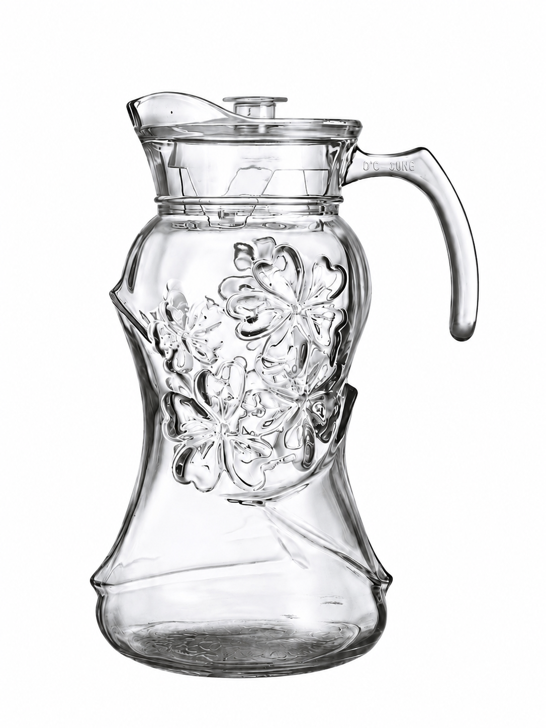 1800ml Glass Cold Water Jug with Lid – Premium Floral Design