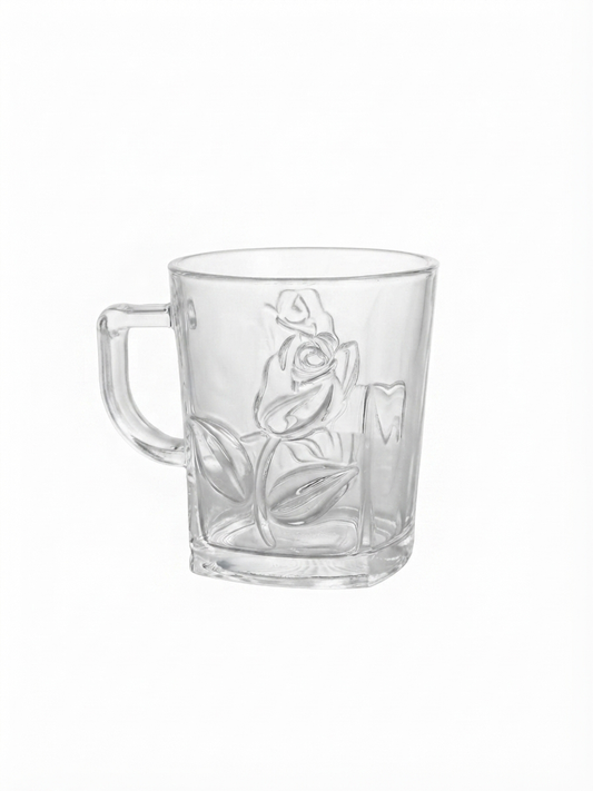 T Glass set of 6 rose pattern ￼