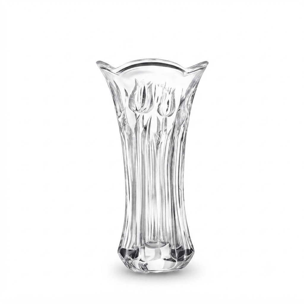 Red Cherry Musala Vase – Elegant Crystal Glass Flower Vase