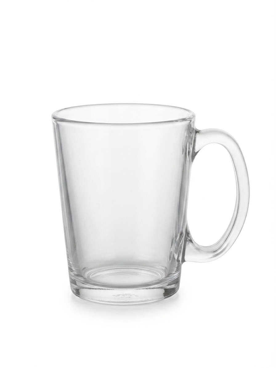 6 Piece Glass Mug Set – 300ml Clear Glass Coffee & Tea Cups