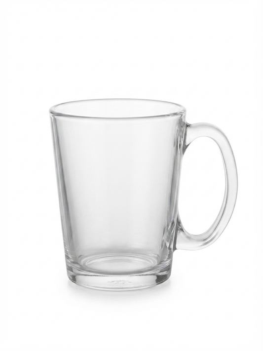 6 Piece Glass Mug Set – 300ml Clear Glass Coffee & Tea Cups