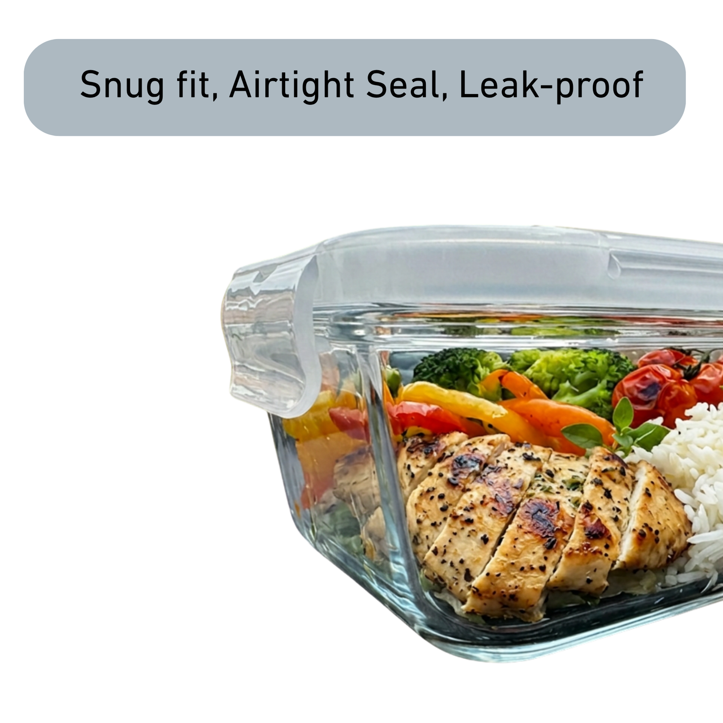 Borosilicate Glass Food Storage Bowl Set – 3 Piece Airtight Container Set