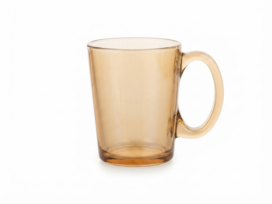 6 Piece Amber Glass Mug Set – 300ml Premium Tea & Coffee Cups