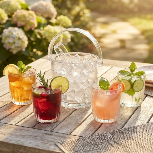 5 Piece Glass Ice Bucket Set – Premium Entertaining Collection