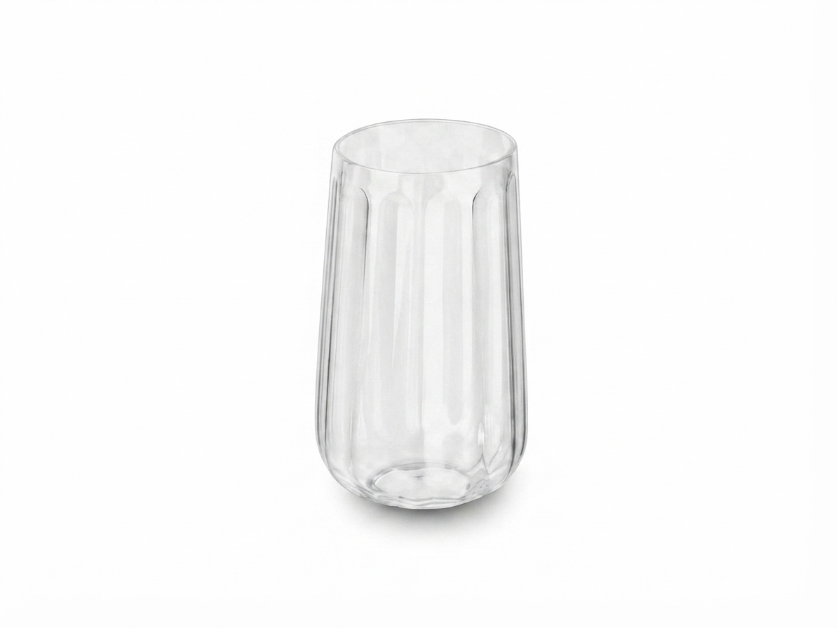 6 Piece Ribbed Glass Tumbler Set – 575ml Premium Drinking Glasses