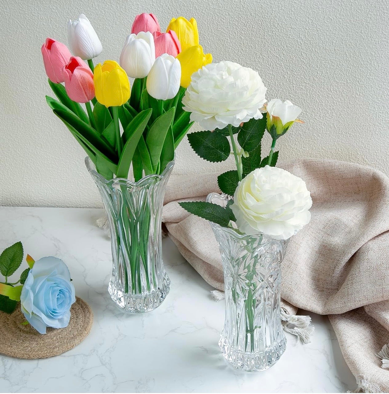 Red Cherry Musala Vase – Elegant Crystal Glass Flower Vase