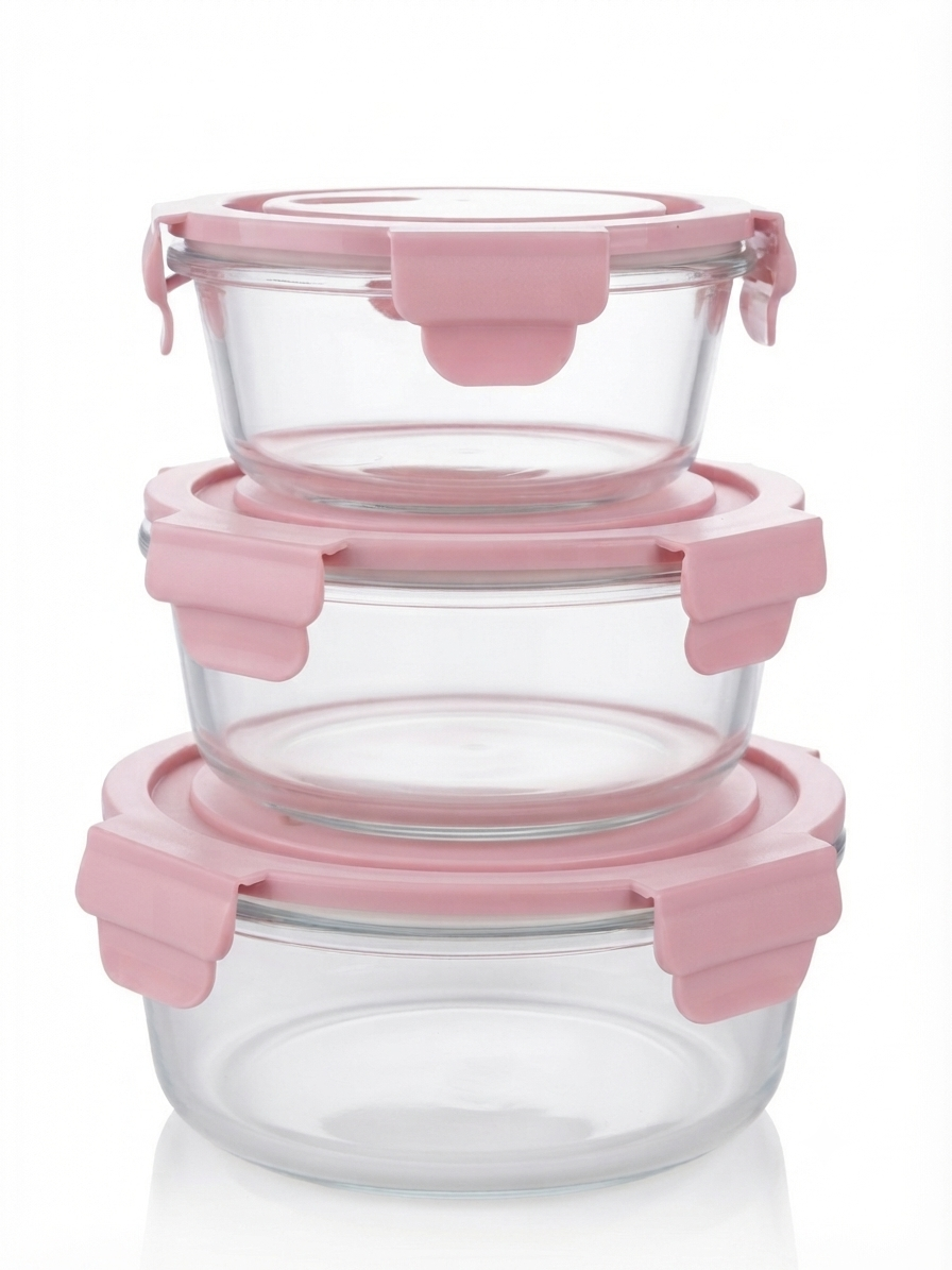 Food containers 3 set glass