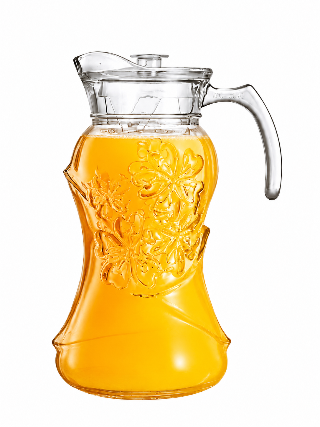 1800ml Glass Cold Water Jug with Lid – Premium Floral Design