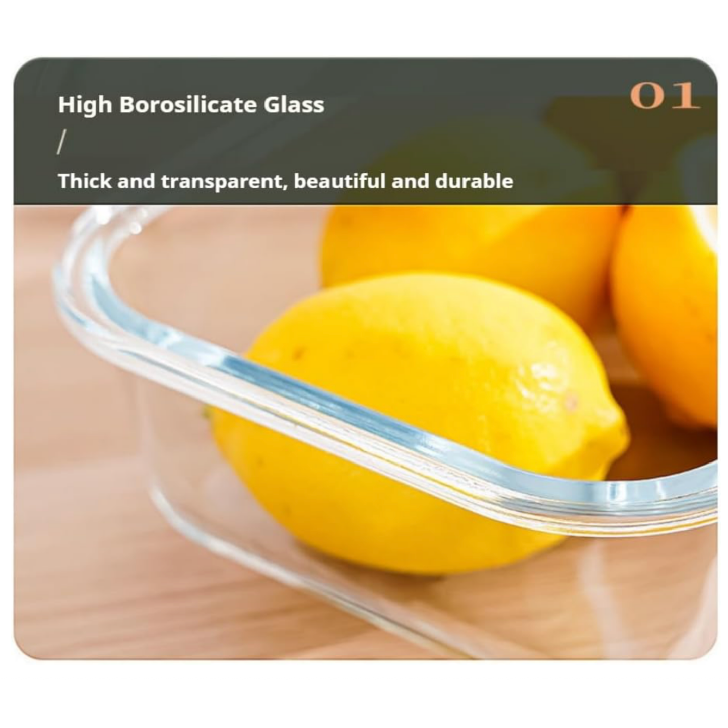 Borosilicate Glass Food Storage Bowl Set – 3 Piece Airtight Container Set