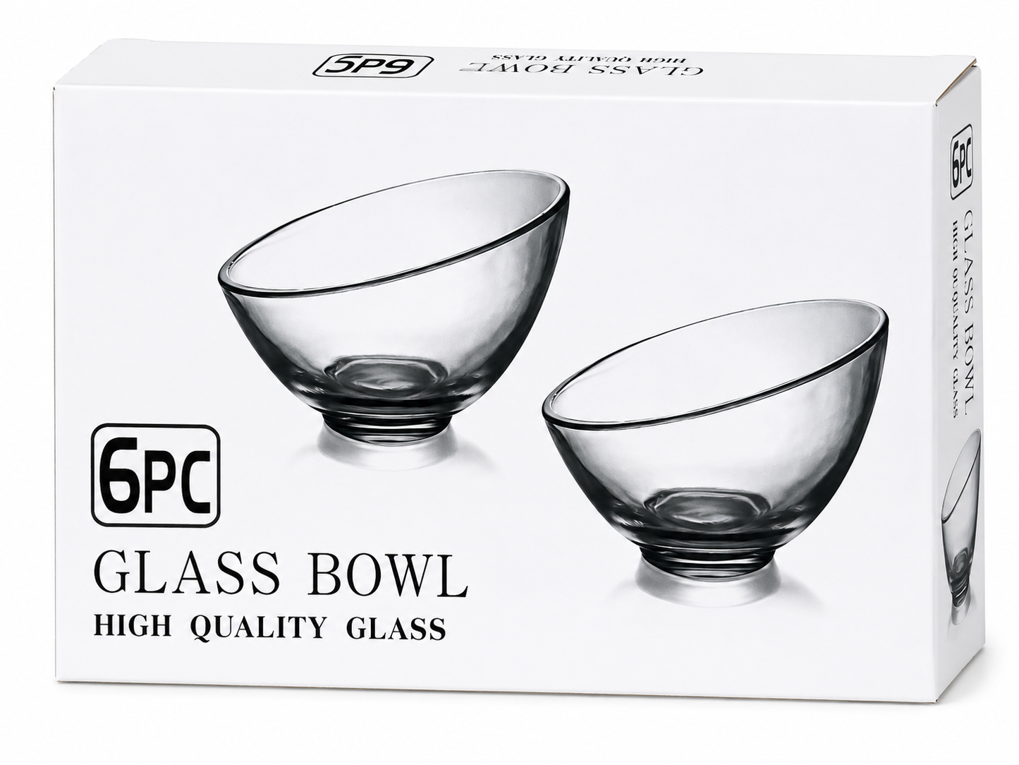 6 Piece Glass Bowl Set – Premium Clear Glass Serving Bowls