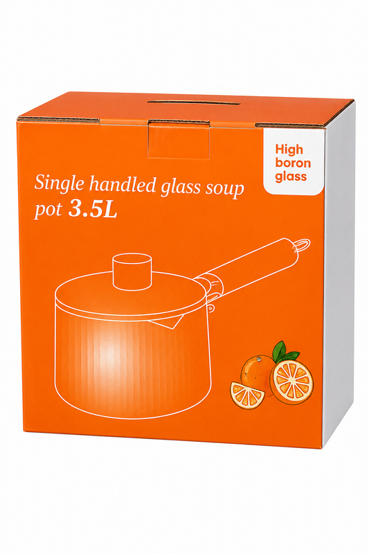 3.5L High Borosilicate Glass Soup Pot with Single Handle