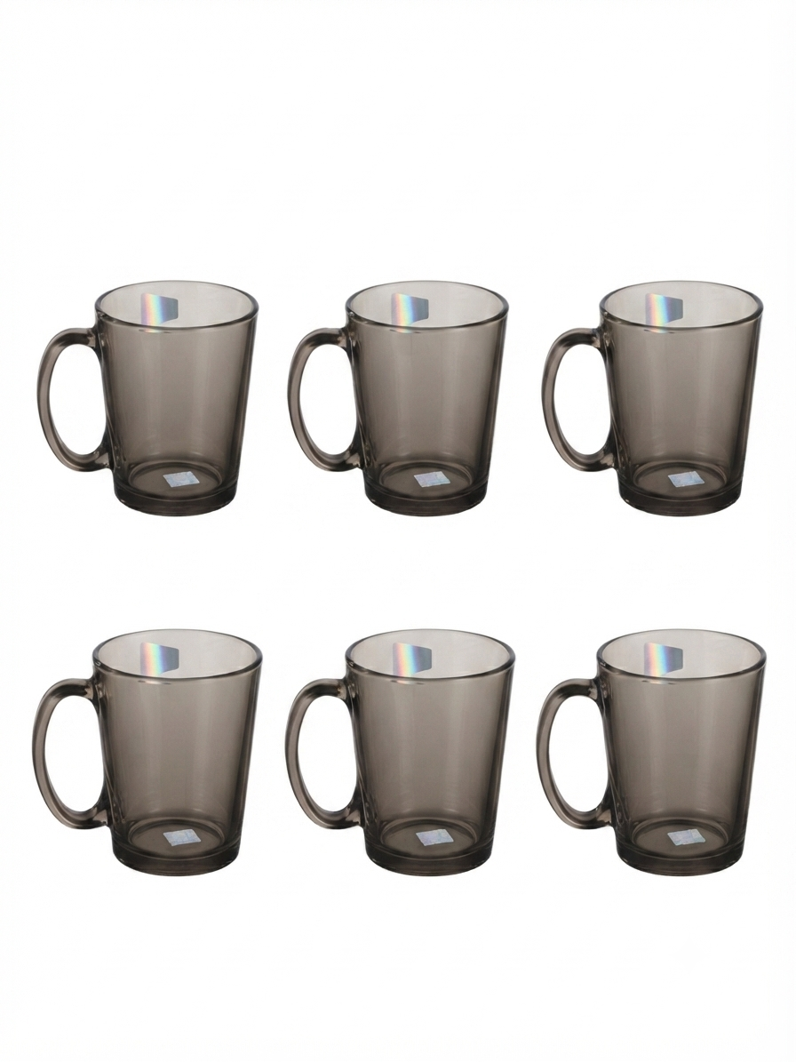 6 Piece Glass Mug Set – 300ml Glass Coffee & Tea Cups