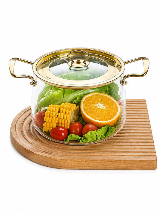 Stainless Steel handle double ear glass pot 4.5L