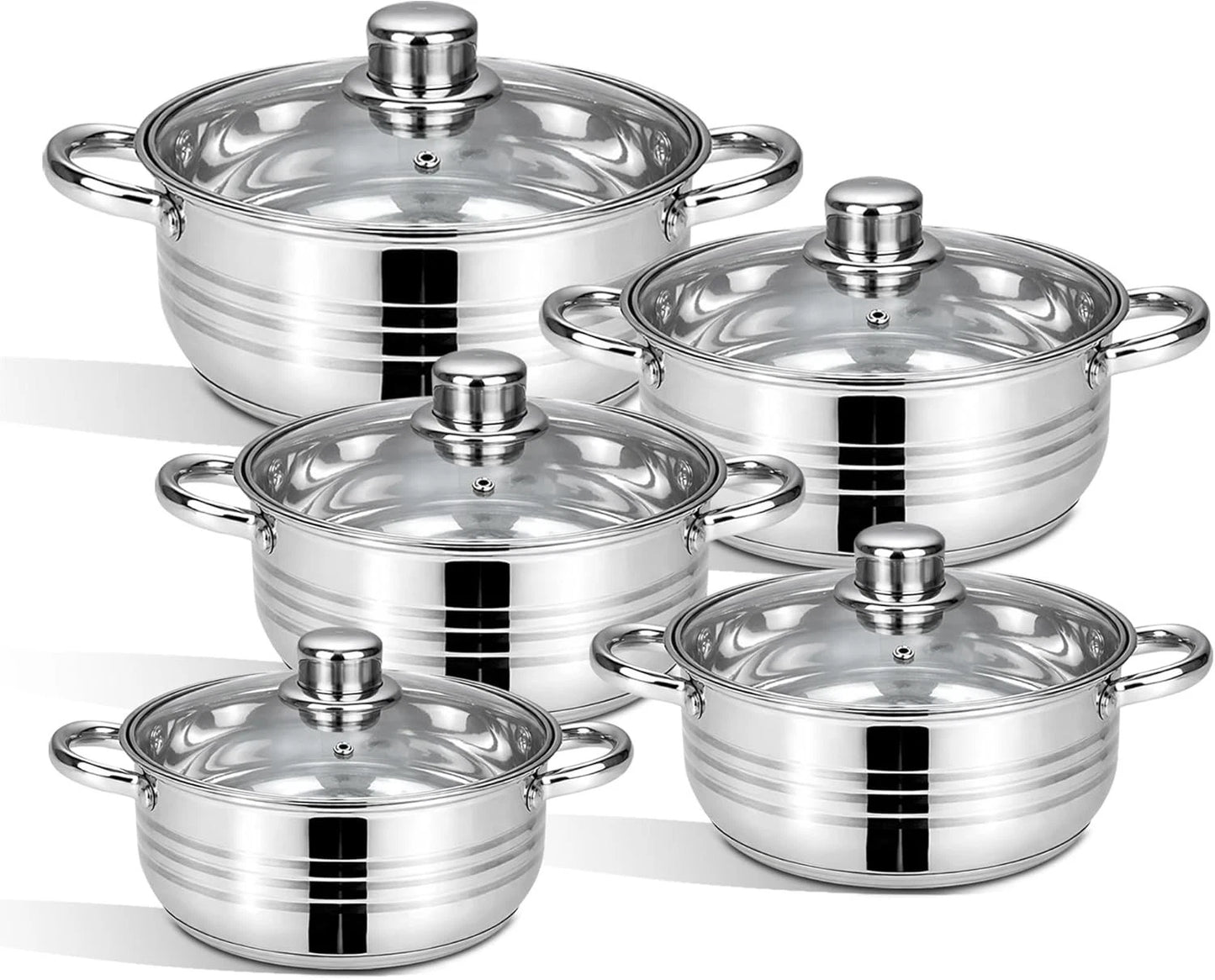Cookware set - Stainless steel 10 pc