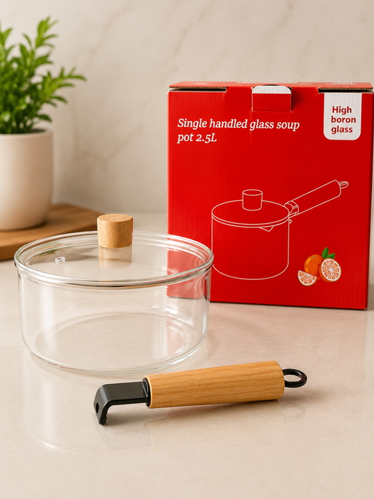 Single Handled Glass Soup Pot – 2.5L